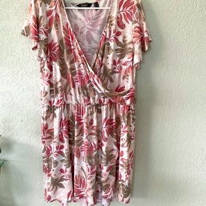Du Jour Pink Faux Wrap Romper w/ Attached Shorts Large